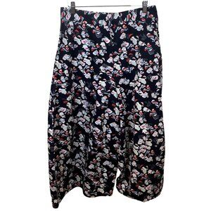 COS Curved Wide Leg Floral Print Wide Leg Cropped Pants Size 12